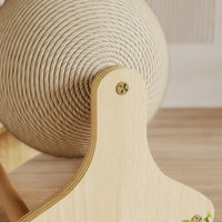 Cat Scratching Ball Sisal Scratching Ball with Wooden Frame Long-Lasting