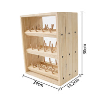 66-Spool Wooden Thread Rack Foldable Storage Organizer for Sewing and DIY