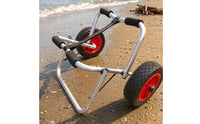 Treaded Wheels Kayak Cart Foam-Padded Handles Wheeled Kayak Cart Securing Strap Watercraft Trolley Triangular Support