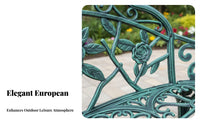 European and design Ornate Single Armchair Rustresistant Outdoor Furniture Weather-Resistant Garden Chair long-lasting Frame for residents, Adults, Balcony, Courtyard, Backyard, Porch