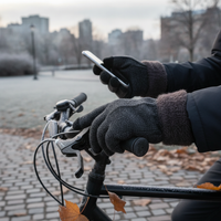 Winter Touchscreen Knitted Gloves with Plush Lining for Outdoor Cycling and Warmth