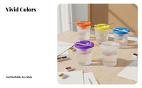 children's Paint Brush Washer Multi-Functional Spill Resistant Paint Cup Mess Childrens Lidded Painting Cup for Preschoolers, DIY Projects, School