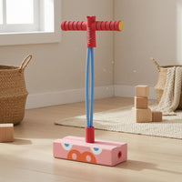 Weighted Base Frog Jump Coach Foam Grip Jump Balance Coach T-Handle Frog Balance Toy Coordination Practice for Preschoolers, Indoor Play