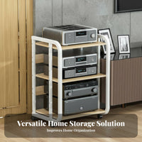 Heavy-Duty Movable Amplifier Floor Stand Easy to Assemble Multi-Tier Audio Equipment Shelf Space-Saving Rolling High-Fidelity Component Rack Scratch-Proof for Audiophiles, Studio, Living Room