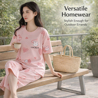 Pyjamas for Women with Built-In Chest Pad Support, Plus Size Nightwear Set for Sleeping and Home, Comfortable Pajama