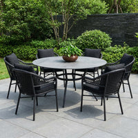 Rattan-style 2-Person Round Dining Table, 0.8m, Modern Cafe Style Dining Table