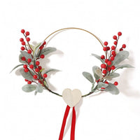 Wreath with Heart Ornament Decorative Wreath with Hanging Loop Low Maintenance Decor for Door
