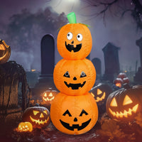 Stacked Pumpkin Inflatable Tall Stacked Pumpkins Large Jack O'lantern Decoration for Homeowners, Lawn