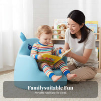 Cartoon Design creatureShaped Mini Sofa Soft and Comfortable Upholstered Single-Seat Couch Easy to Clean Toddler Armchair Long-Lasting Build for Toddlers, Preschoolers, Reading Corner, Nursery, Playroom, Kindergarten