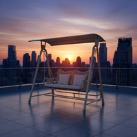 Loveseat Swing Chair Double Canopy Swing Chair Outdoor Furniture for Couples, Garden, Backyard, Balcony