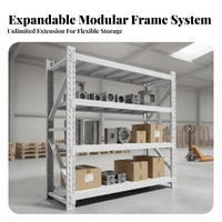 High Load Capacity Warehouse Storage Shelf Thickened Steel Heavy Duty Storage Rack Sturdy Construction Heavy Duty Shelving Unit Stable Structure for Storeroom, Basement