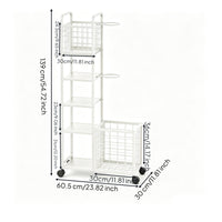 Carbon Steel Sports Equipment Rack Caster Wheels Wire Basket Rack Round Push Handles Shelving Cart Rectangular Frame