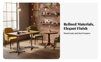 Retro Design Square Pedestal Table rustic & fashion business Furniture scuffResistant Easy to Clean for Restaurant Owners, Homeowners, Apartment Dwellers, Restaurants, Cafes, small eaterys, small eatery