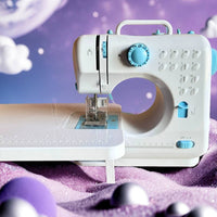 12 Stitch Patterns Compact Sewing Machine Removable Extension Table Portable Sewing Machine Metal Presser Foot Household Appliance Carrying Handle