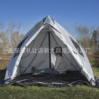 双门四窗帐篷加厚三角棉帐篷冬钓野营冰钓屋夹棉防风雪地屋庇护所