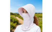 Ponytail Opening Ice Silk Sun Protection Cap Breathable Sun Protection Hood Mask Quick-Drying Safeguarding Headwear for Women, Cycling, Hiking, Outdoor, Gardening