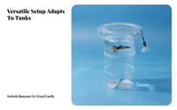 Guppy Breeder Box Double-Tier-Tier Design Aquatic Habitat Separation Box Buoyant Aquatic Pet Hatchery Suction Holder Mount