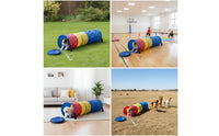 Portable Tunnel with Ground Spikes Lightweight Dog Tunnel with Stakes Easy Setup Indoor for Backyard