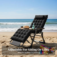 Foldable Design Folding Recliner Chair No Assembly Required Folding Recliner Lockable Recline Adjustable Rest Ping Chair Breathable Textile for Office Workers, Beachgoers, Balcony, Beach, Backyard, Garden