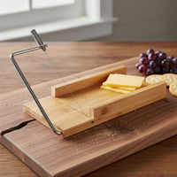 Wire Cutter Board Cuts Smoothly and Evenly Butter Slicing Board Easy to Clean Bamboo Cheese Slicer for Party