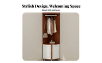 Space-Saving Design Corner Hall Tree Multi-Functional Corner Hall Tree with Shelves Integrated Hooks Entryway Organizer Freestanding for Apartment Dwellers, Families, Homeowners, Hallway, Bedroom, Mudroom, Living Room