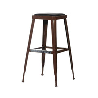Full-metal Construction utilitarian rearlessless Counter Stool Built-in Footrest Bar Chair sturdyDuty Indoor Seating Vintage Look for Design aficionados, Business Owners, Cafe, Restaurant, Workshop, eatery