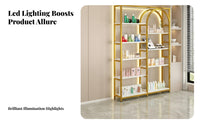Floor Standing Cosmetic Rack Large Capacity Beauty Salon Display Cabinet Partitioned Storage Multi-Tier Product Display for Nail Technicians, Bedroom