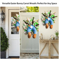 Carrot Ribbon Door Hanger Festive Atmosphere Easter Bunny Wreath Funny Design Soft Toy Bunny Door Decoration for Homeowners, Wall Decor, Porch