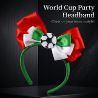Football Headband with Bow for Party, Sports Themed Decoration, Butterfly Soccer Stadium Cheering Celebration