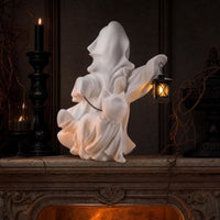Statue with Light Festive   with Walking Cat Matte Ornament for Mantel