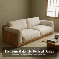Calm Simplicity Aesthetic Sofa Removable and Washable Cover Nordic Aesthetic Couch Small Apartment Friendly Wood Frame Sofa for Young Adults