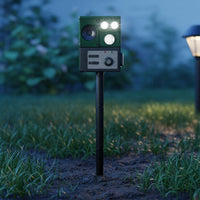 Solar Creature Flashing Illuminating Lights with Flashing Glare Raptor Shaped Creature Scarer Adjustable Frequency for Yard
