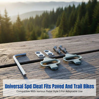 Cycling Shoe Lock, Universal SPD Cleat Plate, Road/Trail Bike Pedal, Metal Kit