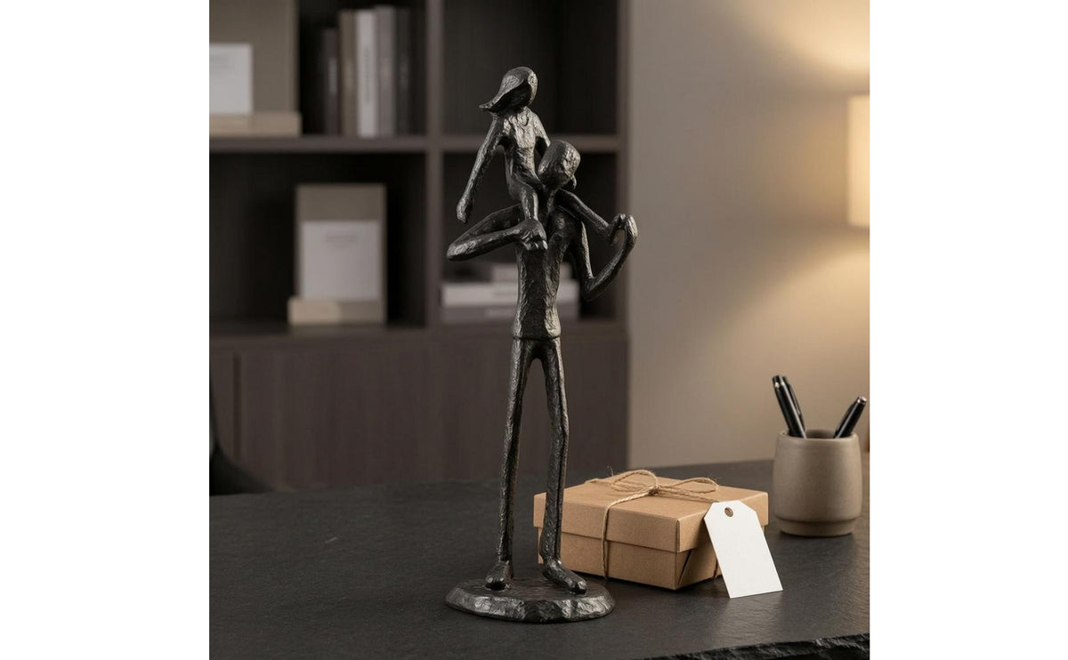 Abstract Family Sculpture Elongated Cast Metal Ornament Decorative Home Decoration