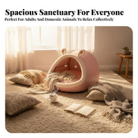 Year-Round Use Human-Sized Pet Bed Cozy Nest Design Floor Lounger Soft Texture Home Furniture Spacious Interior for Adults, Teens, Women, Living Room, Relaxing, Bedroom, Outdoor