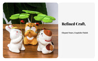 Four leaves Animal Ornament Good Luck Charm Japanese Cloth Animal Statue Thoughtful Present Four leaves Figurine