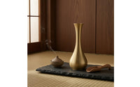Lustrous Finish Antique Brass Vase Narrow Mouth Slender Neck Vase Decorative Table Decor Tabletop