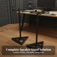 Stable Triangular Base Tripod Speaker Stand Heavy Duty Construction Studio Monitor Stand Vibration Isolation Tripod Speaker Holder Anti-Slip Pads for Music Producers, Audiophiles, Home Theater