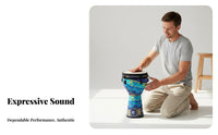 Portable Djembe Ethnic Design Pattern Patterned Djembe Precise Tone Percussion Instrument Gift Idea for Musicians, Music Lovers, Beginners, Musical Performances, Home Practice, Outdoor Gathering, Studio Recording