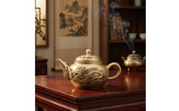 Metal Teapot Ornament with Rotating Lid Fidget-Friendly for Desk