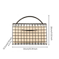Handbag-Shaped Ornament Black Iron Grid Desk Ornament Carry Handle Metal Handbag Decor
