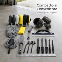 23-Piece Car Cleaning and Polishing Kit with Drill Brushes and Waxing Pads