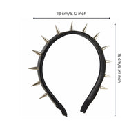 Goth Studded Headband Edgy Headband with Spikes Rock Hairband Slim for Parties, Fashion Shoots