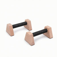 2 Pieces Solid Wood Wooden Push up Handles Non-Slip Push-up Handles Textured Wooden Parallettes Sturdy for Calisthenics