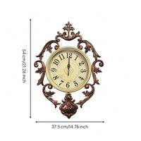 Bronze Toned French Style Wall Timepiece Scrollwork Ornate Wall Timepiece Floral Home Decor foliageLike Detailing
