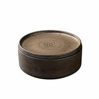 Round Water Storage Tea Tray Easy to Clean Water Storage Tea Tray Rustic Design
