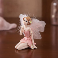 Kneeling Fairy Figurine Decorative Fairy Figurine with Butterfly Appendages Detailed Ornaments for Entryway