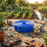 Flat Hose Ribbed Lay-Flat Hose Yard Watering Woven-Looking Garden Supply Coiled Roll