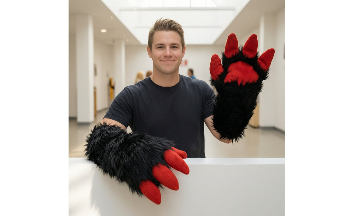 Furry Animal Claw Gloves Soft and Furry Furry Claw Gloves Oversized Creature Paws for Cosplayers, Furries, Cosplay, Conventions, Photoshoots