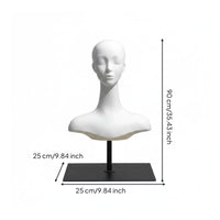 White Mannequin Head Easy to Clean Hat Display Head Smooth Finish Scarf Display Bust for Photo Photography
